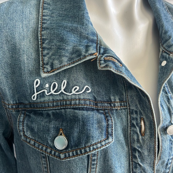 Avec Les Filles | Follow Me Embroidered Cotton Longline Denim Jacket - Picture 4 of 12